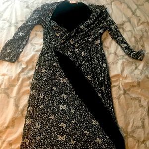 Nursing Dress. Cross cut front.